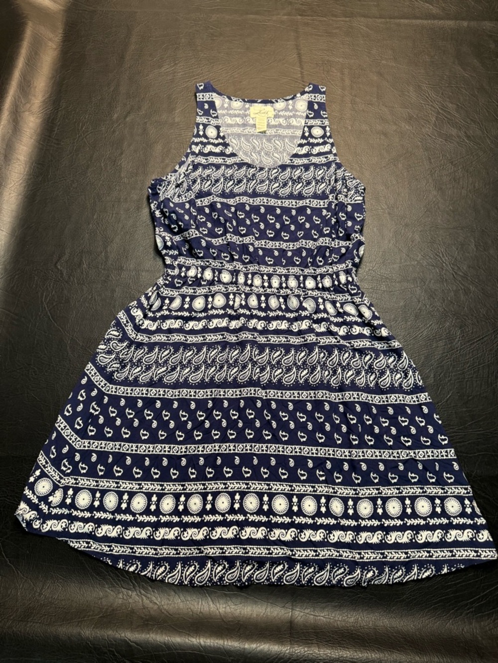 Levi’s Coastal Cowgirl Bandana Paisley Dress M Blue White Boho Western Festival